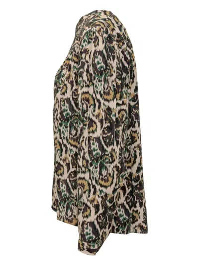 Ba&sh Onada Buttoned-printed Shirt In Neutral