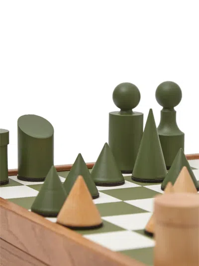 The Conran Shop Geometric Milos Chess Board Game (40cmx40cm) In Green