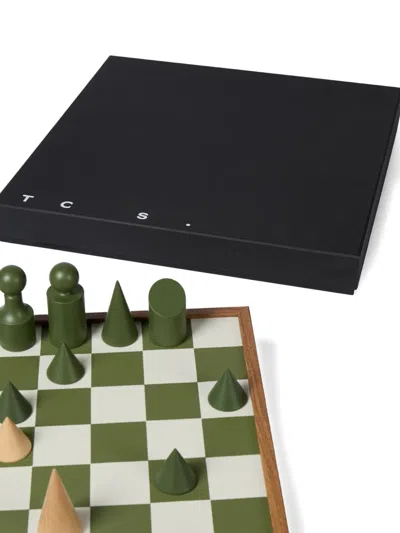 The Conran Shop Geometric Milos Chess Board Game (40cmx40cm) In Green