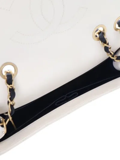 Pre-owned Chanel 2017-2018 Medium Bicolor Caviar Cc Filigree Flap Crossbody Bag In Black