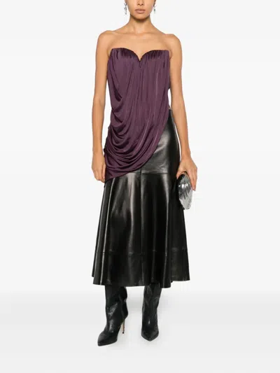 Giuseppe Di Morabito Draped Strapless Top In Purple