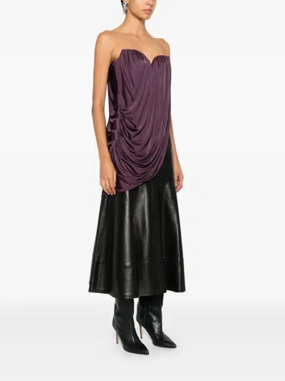 Giuseppe Di Morabito Draped Strapless Top In Purple