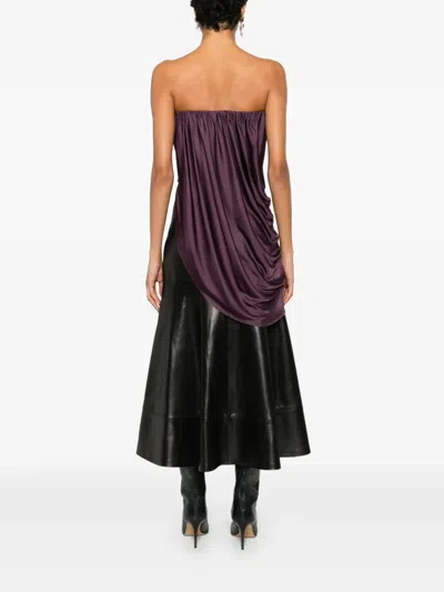 Giuseppe Di Morabito Draped Strapless Top In Purple
