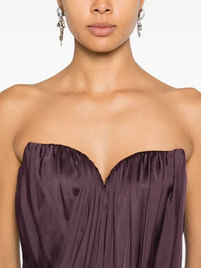Giuseppe Di Morabito Draped Strapless Top In Purple