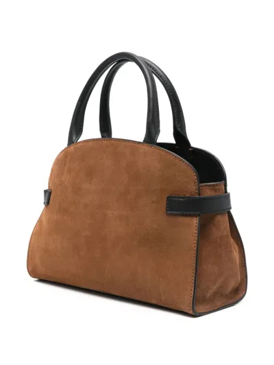 Coccinelle Diamond-pattern Buckled Tote Bag In Brown