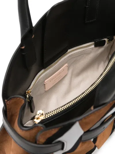 Coccinelle Diamond-pattern Buckled Tote Bag In Brown