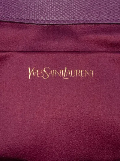 Pre-owned Saint Laurent 2000-2012 Textured Leather Chyc Ligne Clutch Bag In Purple