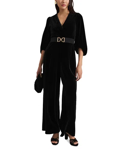 Phase Eight Myleen Velvet Jumpsuit In Black