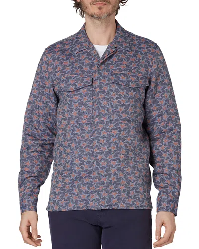 Ps By Paul Smith Printed Long Sleeve Button Front Shirt In Blue