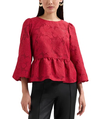 Phase Eight Ellis Peplum Hem Top In Red