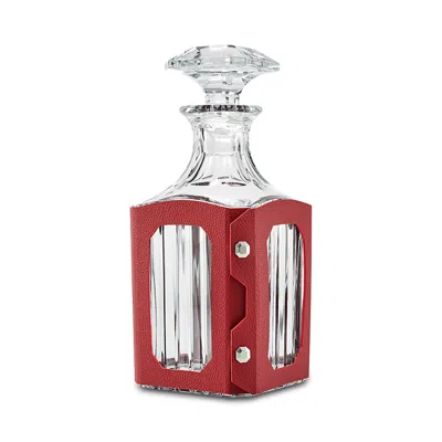 Baccarat Octogone Decanter Leather Case, Red In Red