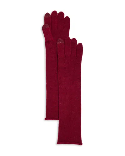 C By Bloomingdale's Cashmere Angelina Knit Tech Gloves - Exclusive In Red