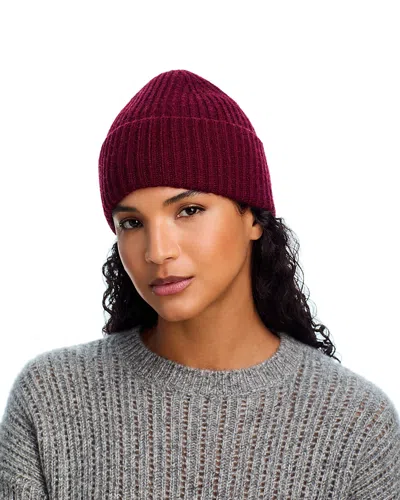 Aqua V Fraas Solid Rib Knit Cuff Hat - Exclusive In Red