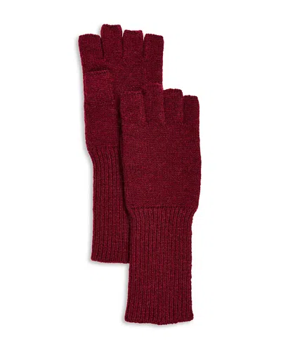 Aqua V Fraas Knit Fingerless Gloves - Exclusive In Red