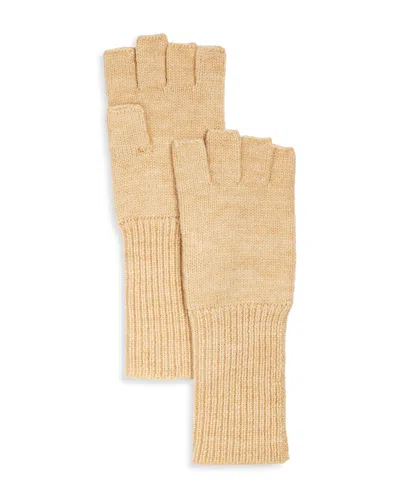 Aqua V Fraas Knit Fingerless Gloves - Exclusive In Brown