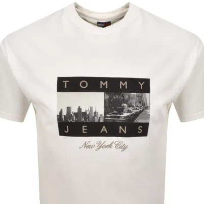 Tommy Jeans Photo Flag T Shirt Ecru In White