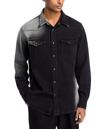 Mm6 Maison Margiela Western Style Denim Shirt Pockets In Black