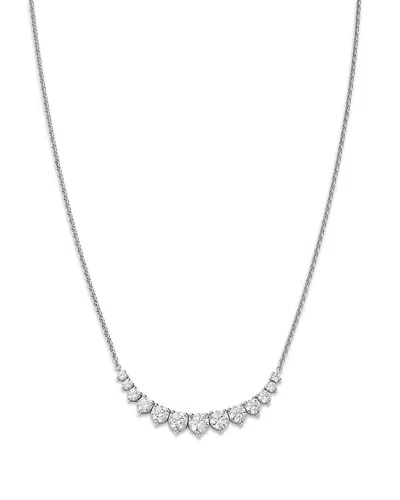 Bloomingdale's Fine Collection Graduated Diamond Necklace In 14k White Gold, 2.0 Tcw In Metallic