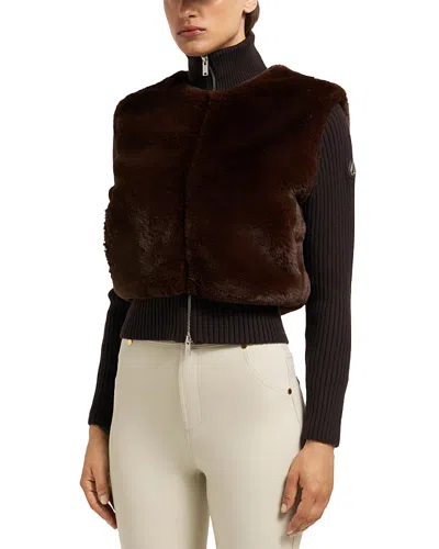 Moose Knuckles Dua Bunny Sweater In Brown