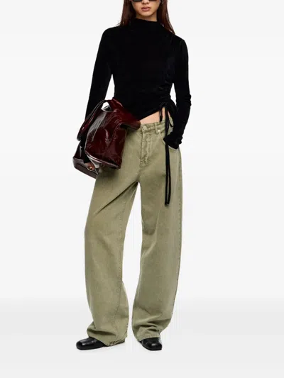 Bimba Y Lola Drawstring Mock-neck Top In Black