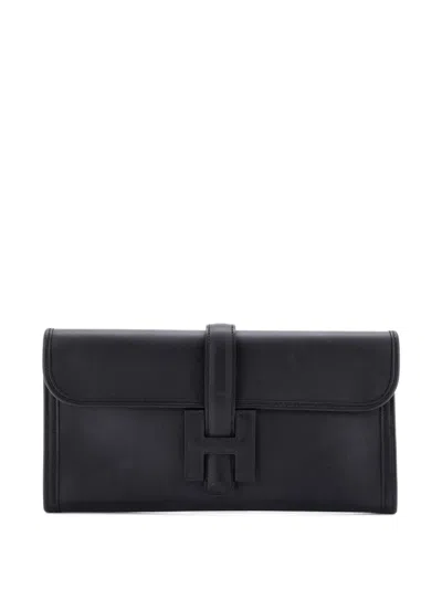 Pre-owned Hermes Jige Elan Swift 29 Clutch Bag In Black