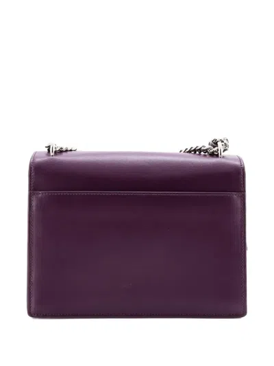 Pre-owned Saint Laurent Sunset Leather Medium Crossbody Bag In Purple