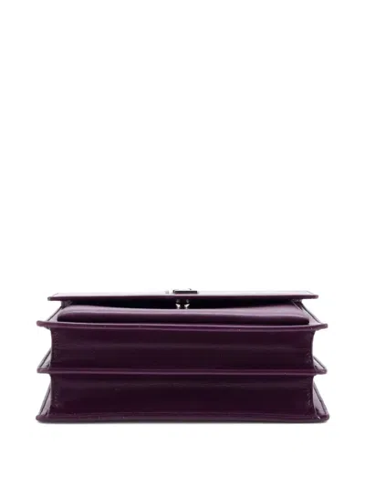 Pre-owned Saint Laurent Sunset Leather Medium Crossbody Bag In Purple