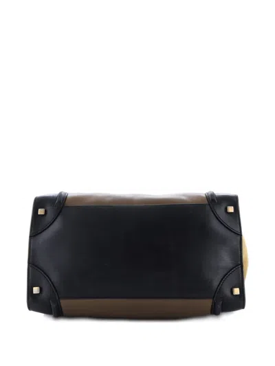 Pre-owned Celine Tricolor Luggage Bag Leather Medium Tote Bag In Brown