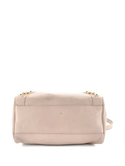 Pre-owned Balenciaga City Classic Metallic Edge Bag Leather Medium Satchel In Neutral