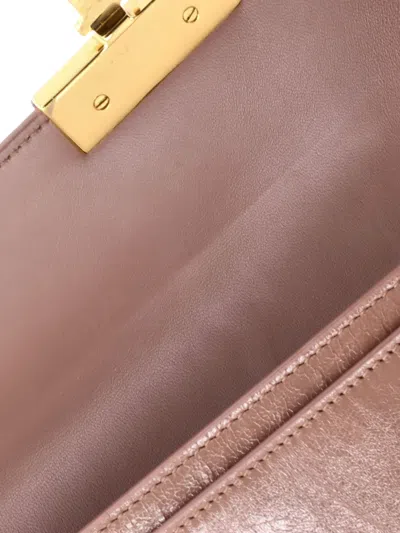 Pre-owned Dior 30 Montaigne Leather Clutch Bag In Neutral