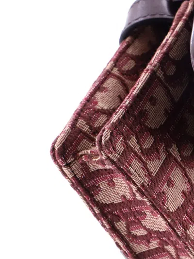 Pre-owned Dior Saddle Rectangular Oblique Canvas Belt Bag In Red