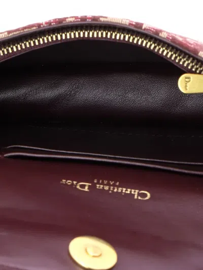 Pre-owned Dior Saddle Rectangular Oblique Canvas Belt Bag In Red