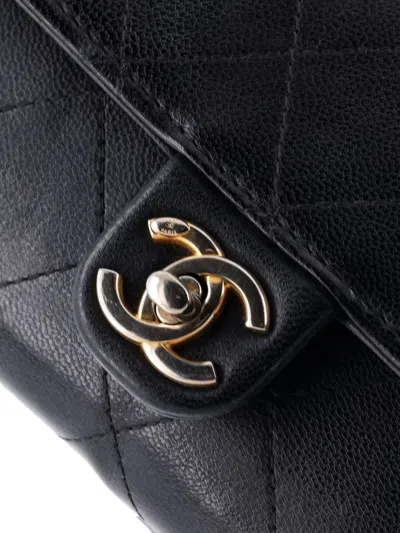 Pre-owned Chanel Chic Pearls Clutch With Chain Quilted Goatskin Crossbody Bag In Black