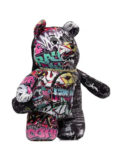 Sprayground Graffiti-print Bear-shape Backpack In Multi