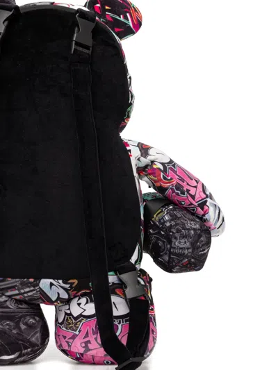 Sprayground Graffiti-print Bear-shape Backpack In Multi