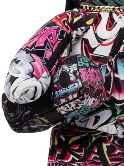 Sprayground Graffiti-print Bear-shape Backpack In Multi