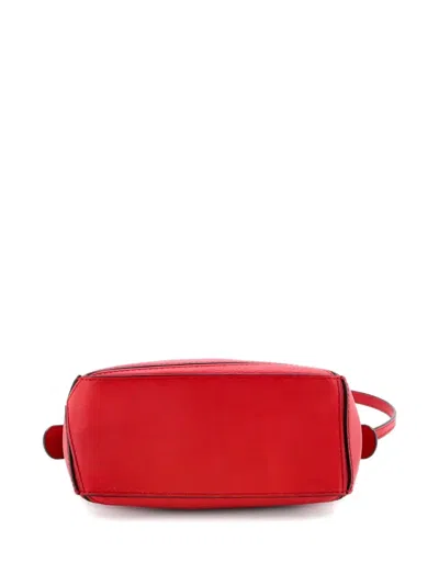 Pre-owned Loewe Puzzle Bag Leather Mini Crossbody Bag In Red