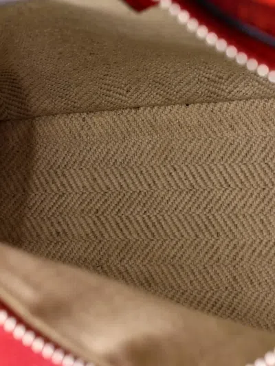 Pre-owned Loewe Puzzle Bag Leather Mini Crossbody Bag In Red