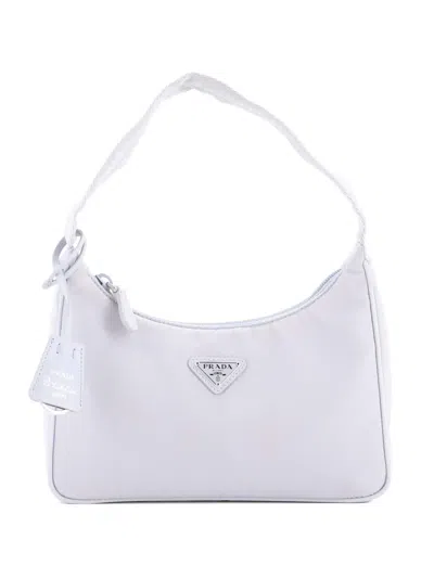Pre-owned Prada Re-edition 2000 Tessuto Mini Hobo Bag In Gray