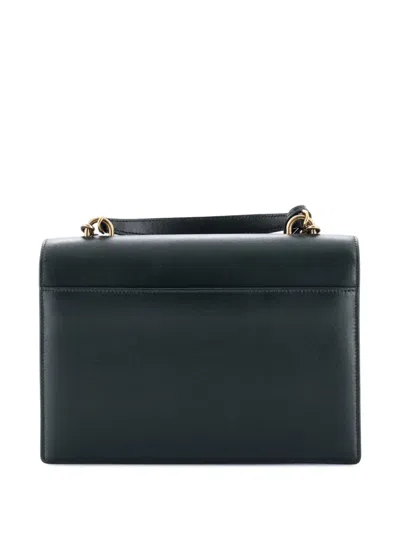 Pre-owned Saint Laurent Sunset Top Handle Leather Medium Shoulder Bag In Green