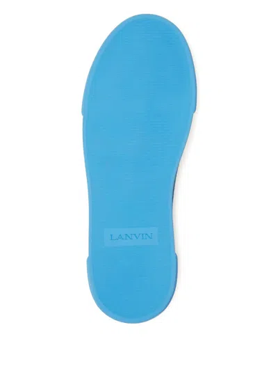 Lanvin Lace-up Panelled Sneakers In Blue