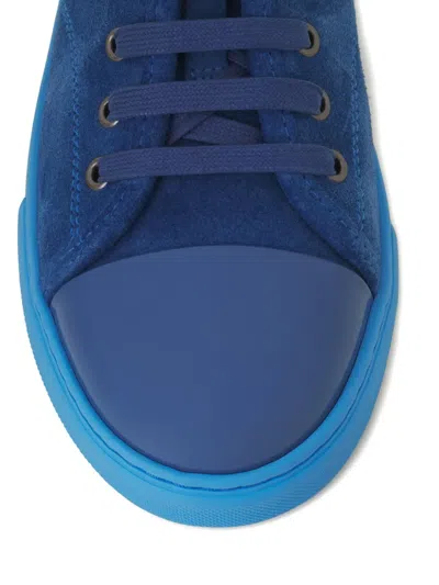 Lanvin Lace-up Panelled Sneakers In Blue