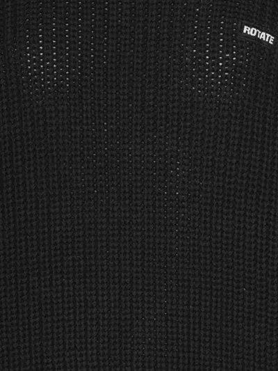 Rotate Birger Christensen Ribbed Turtleneck Sweater In Black