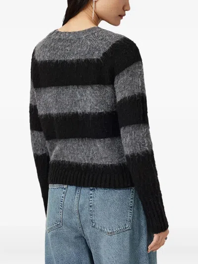 Allsaints Lou Spark Brushed Stripe Sweater In Gray