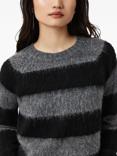 Allsaints Lou Spark Brushed Stripe Sweater In Gray