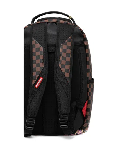Sprayground Checked-pattern Backpack In Burgundy