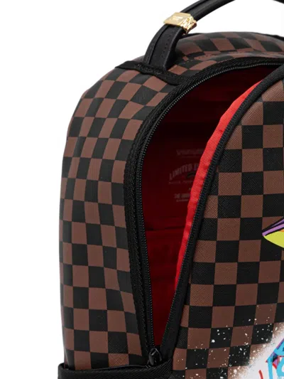 Sprayground Checked-pattern Backpack In Burgundy