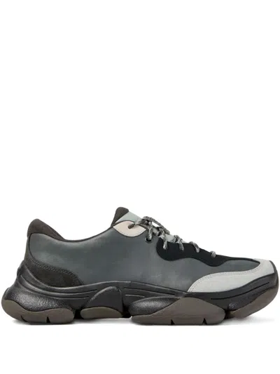 Camper Karst 2 Twins Leather Panelled Lace-up Sneakers In Gray