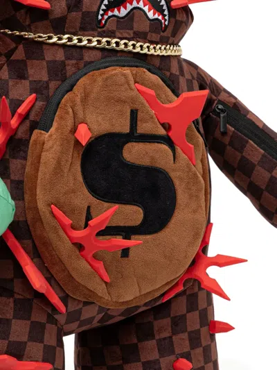 格纹小熊造型双肩包