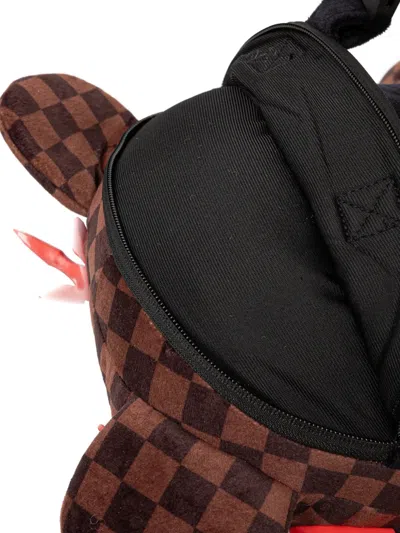 格纹小熊造型双肩包